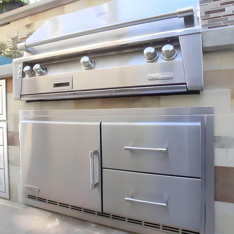 Alfresco 42-Inch Under Grill Outdoor Rated Refrigerator - ARXE-42 I Luxury Appliances Direct