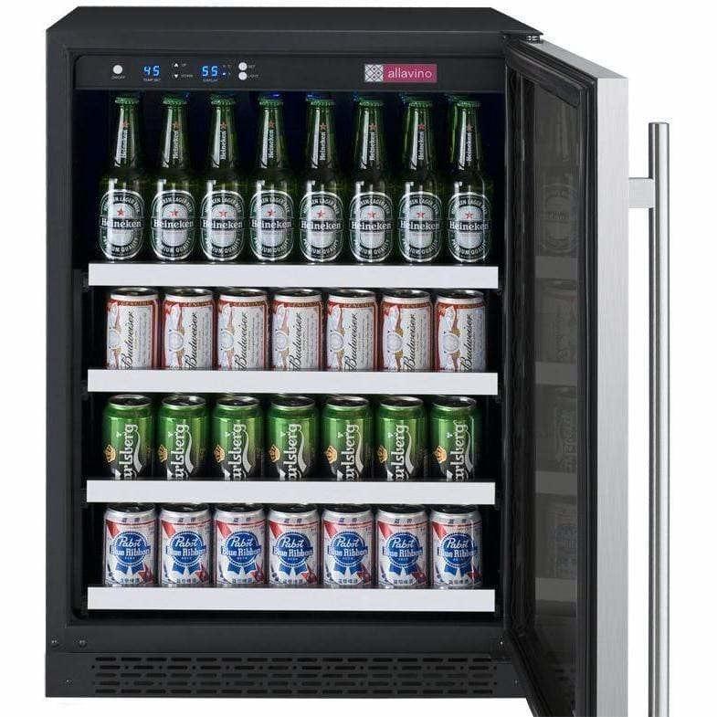 Allavino FlexCount 24" Wide Stainless Door Right Hinge Beverage Center VSBC24-SSRN I Luxury Appliances Direct