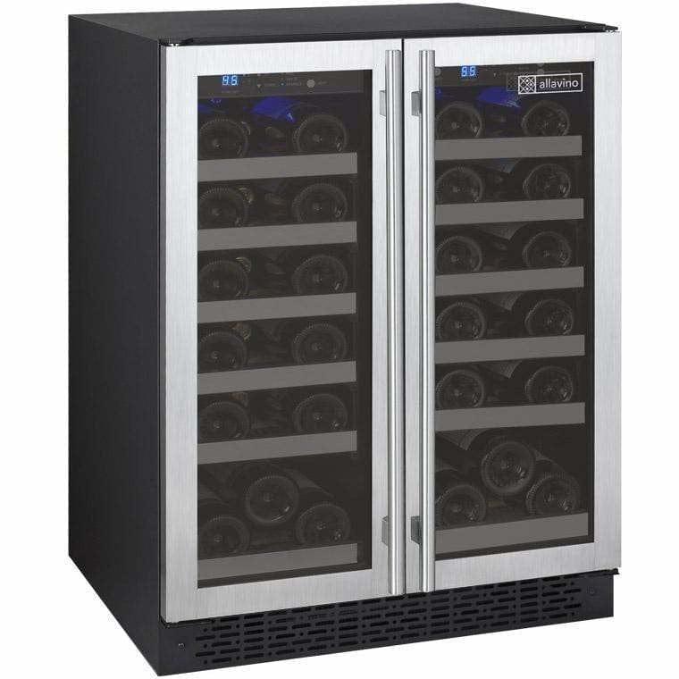 Allavino FlexCount 36 Bottle Dual Zone Stainless Steel French Doors Wine Fridge VSWR36-2SSFN DISCONTINUED I Luxury Appliances Direct