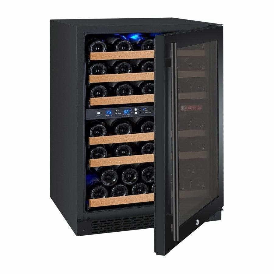 Allavino FlexCount 56 Bottle Dual Zone Black Right Hinge Wine Fridge VSWR56-2BWRN I Luxury Appliances Direct