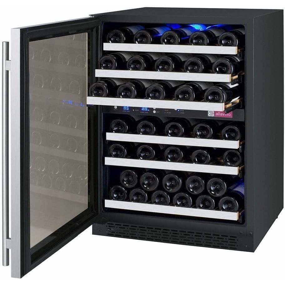 Allavino FlexCount 56 Bottle Dual Zone Stainless Steel Left Hinge Wine Fridge VSWR56-2SSLN I Luxury Appliances Direct