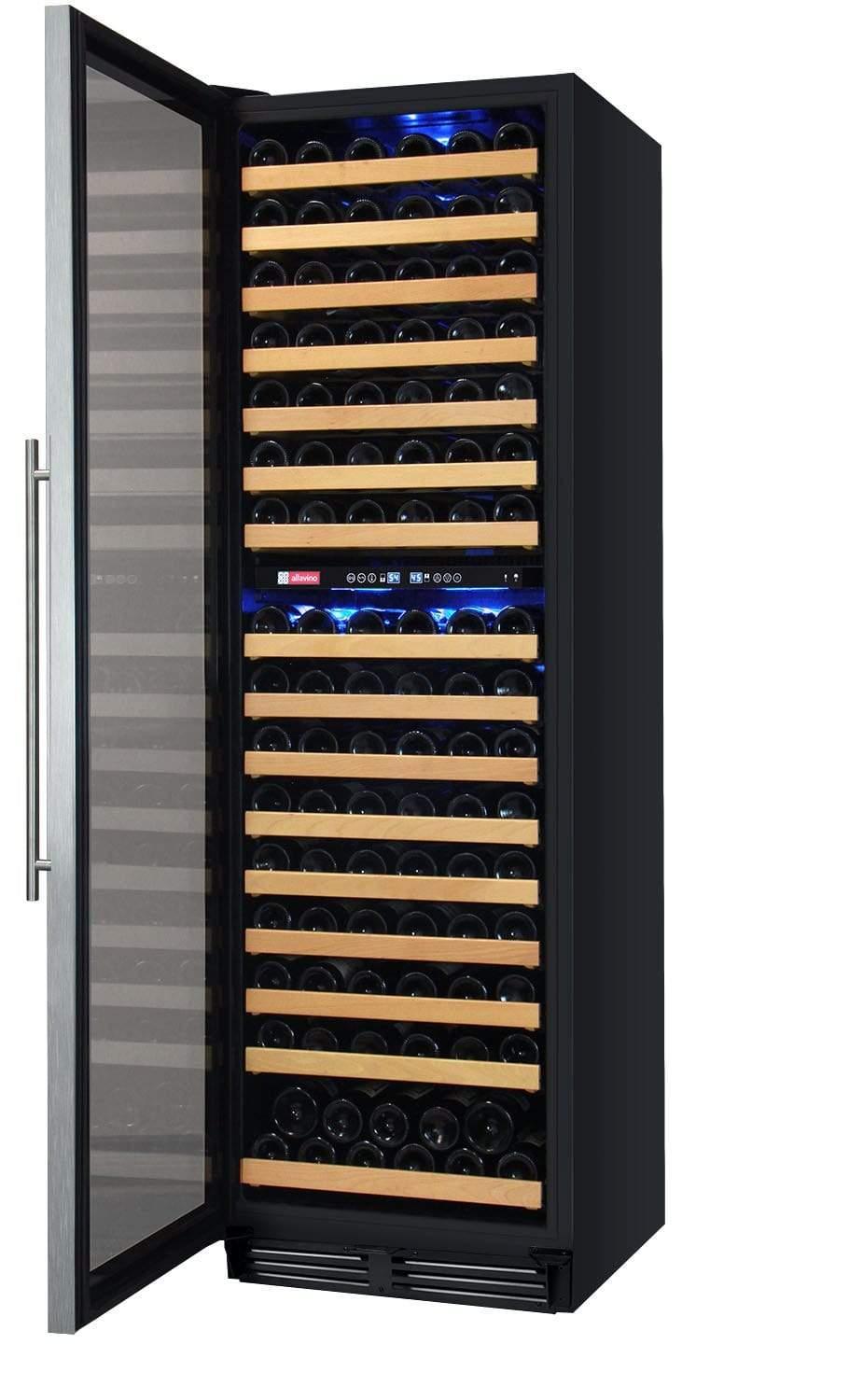 Allavino FlexCount Classic II Tru-Vino 172 Bottle Dual Zone Stainless Steel Left Hinge Wine Refrigerator YHWR172-2SL20 I Luxury Appliances Direct