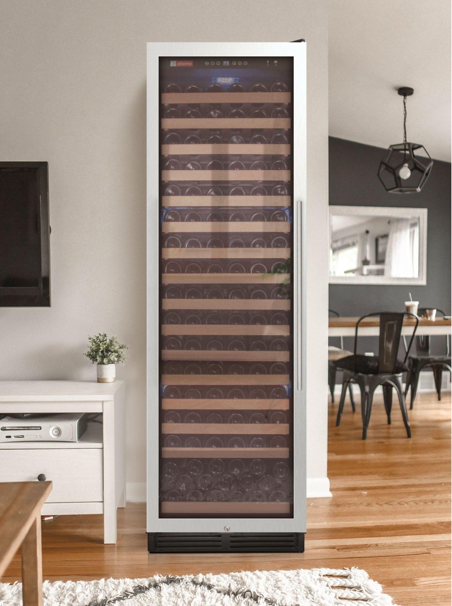 Allavino FlexCount Classic II Tru-Vino 174 Bottle Single Zone Stainless Steel Left Hinge Wine Fridge YHWR174-1SL20 I Luxury Appliances Direct