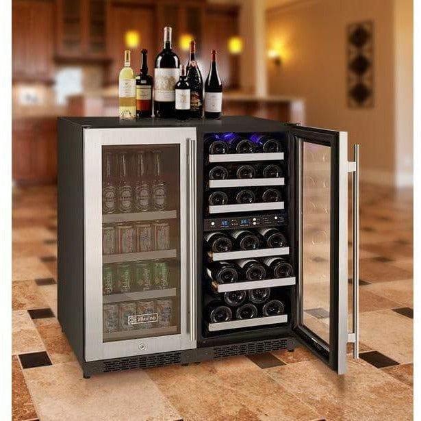 Allavino FlexCount Dual Zone Wine and Beverage Fridge 3Z-VSWB15-3SST I Luxury Appliances Direct