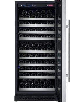 Allavino FlexCount II Tru-Vino 128 Bottle Single Zone Stainless Steel Right Hinge Wine Refrigerator VSWR128-1SR20 I Luxury Appliances Direct