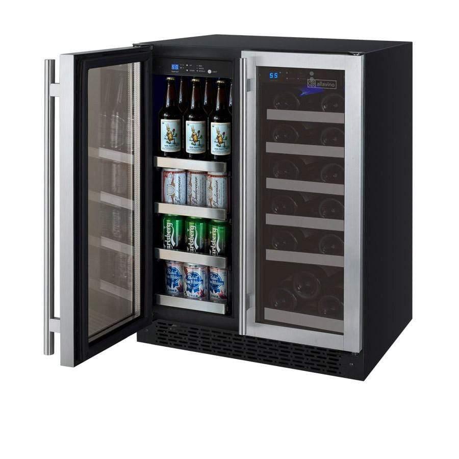 Allavino FlexCount II Tru-Vino 18 Bottle/66 Can Dual Zone Stainless Steel Beverage/Wine Fridge VSWB-2SF20 I Luxury Appliances Direct