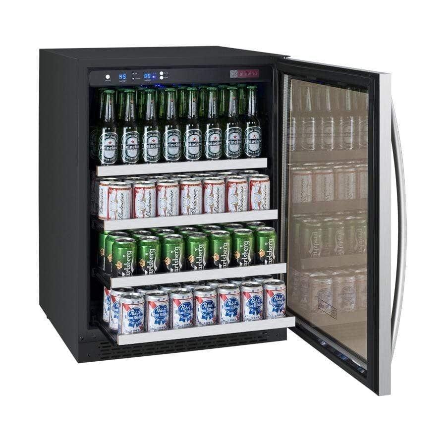 Allavino FlexCount II Tru-Vino 24" Wide Stainless Steel Right Hinge Beverage Center VSBC24-SR20 I Luxury Appliances Direct