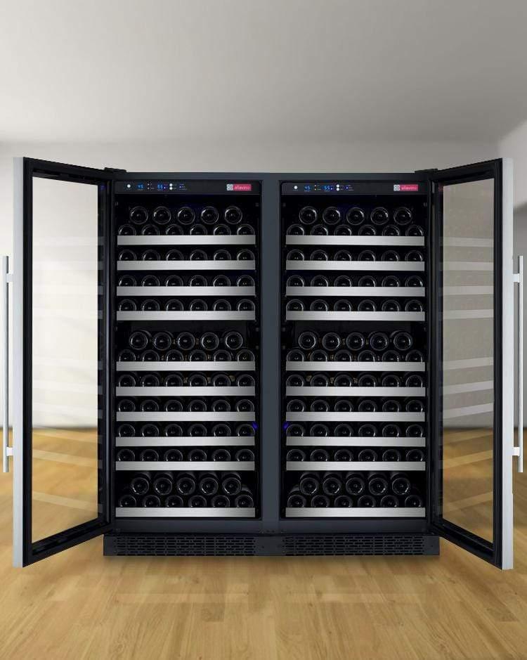 Allavino FlexCount II Tru-Vino 256 Bottle Dual Zone Stainless Steel Wine Fridge 2X-VSWR128-1S20 I Luxury Appliances Direct