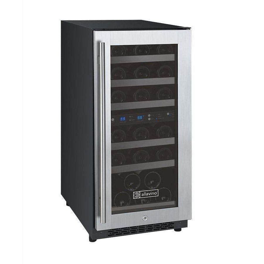 Allavino FlexCount II Tru-Vino 30 Bottle Dual Zone Stainless Steel Left Hinge Wine Fridge VSWR30-2SL20 I Luxury Appliances Direct