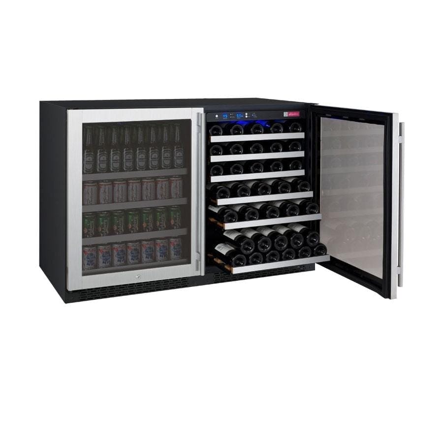Allavino FlexCount II Tru-Vino 56 Bottle/154 Can Dual Zone Stainless Steel Beverage/Wine Fridge 3Z-VSWB24-2S20 I Luxury Appliances Direct