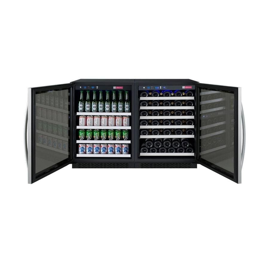 Allavino FlexCount II Tru-Vino 56 Bottle/154 Can Dual Zone Stainless Steel Beverage/Wine Fridge 3Z-VSWB24-2S20 I Luxury Appliances Direct