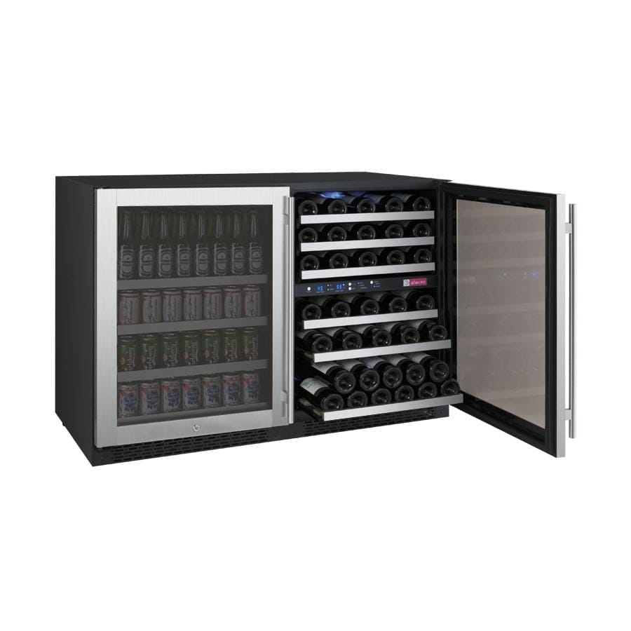 Allavino FlexCount II Tru-Vino 56 Bottle/154 Can Three Zone Stainless Steel Beverage/Wine Fridge 3Z-VSWB24-3S20 I Luxury Appliances Direct