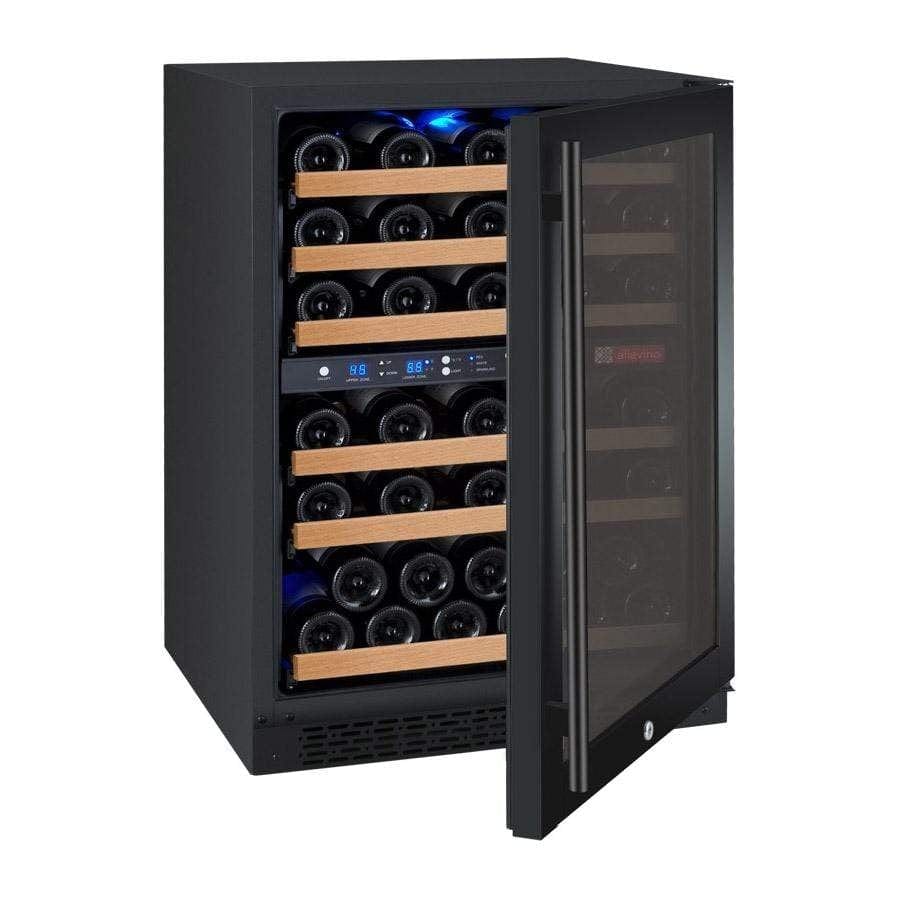 Allavino FlexCount II Tru-Vino 56 Bottle Dual Zone Black Right Hinge Wine Fridge VSWR56-2BR20 I Luxury Appliances Direct