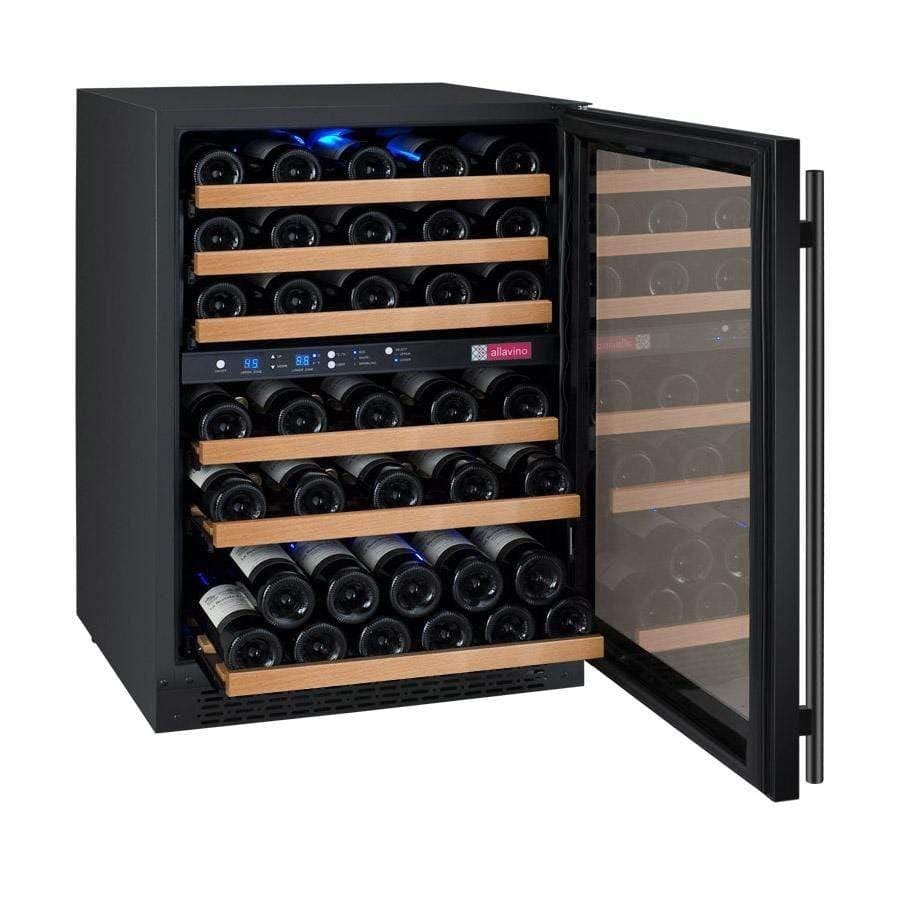 Allavino FlexCount II Tru-Vino 56 Bottle Dual Zone Black Right Hinge Wine Fridge VSWR56-2BR20 I Luxury Appliances Direct
