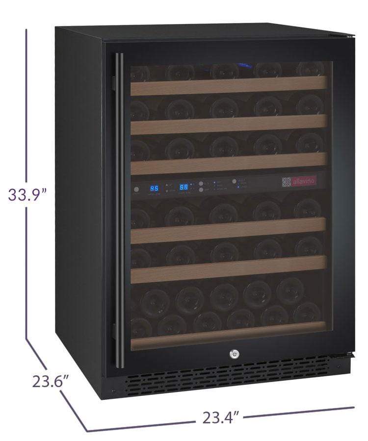 Allavino FlexCount II Tru-Vino 56 Bottle Dual Zone Black Right Hinge Wine Fridge VSWR56-2BR20 I Luxury Appliances Direct