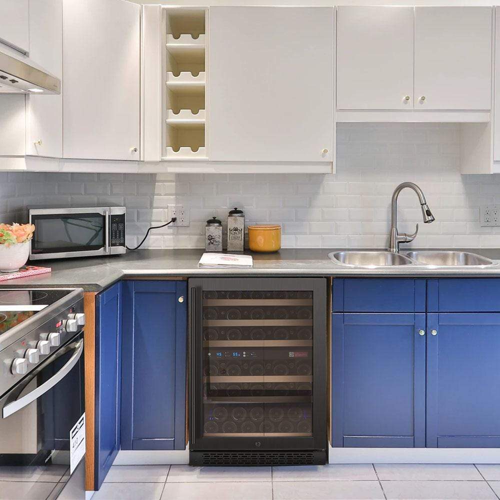 Allavino FlexCount II Tru-Vino 56 Bottle Dual Zone Black Right Hinge Wine Fridge VSWR56-2BR20 I Luxury Appliances Direct