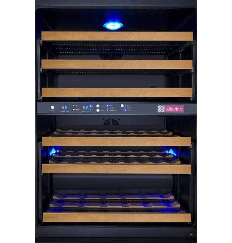 Allavino FlexCount II Tru-Vino 56 Bottle Dual Zone Black Right Hinge Wine Fridge VSWR56-2BR20 I Luxury Appliances Direct