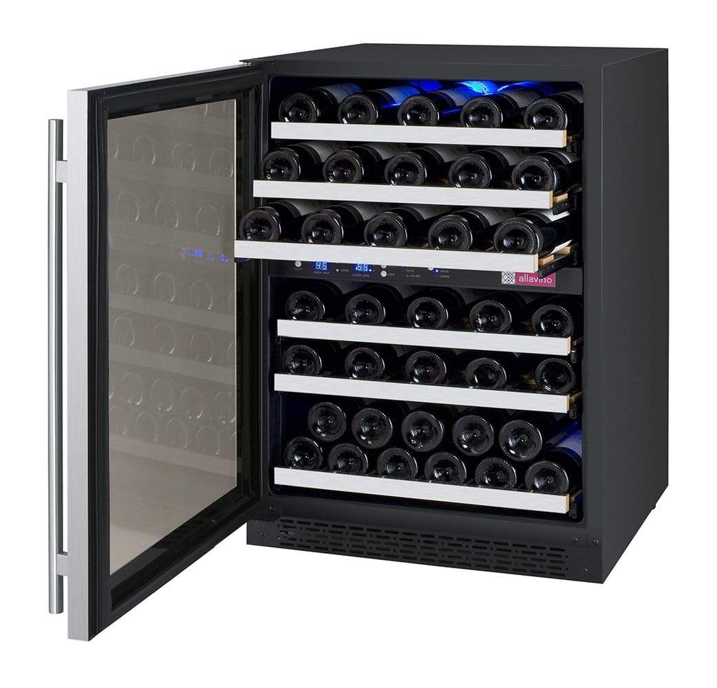 Allavino FlexCount II Tru-Vino 56 Bottle Dual Zone Stainless Steel Left Hinge Wine Fridge VSWR56-2SL20 I Luxury Appliances Direct
