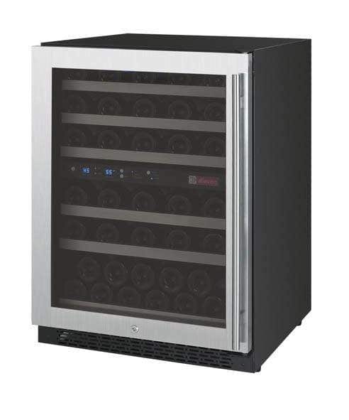 Allavino FlexCount II Tru-Vino 56 Bottle Dual Zone Stainless Steel Left Hinge Wine Fridge VSWR56-2SL20 I Luxury Appliances Direct