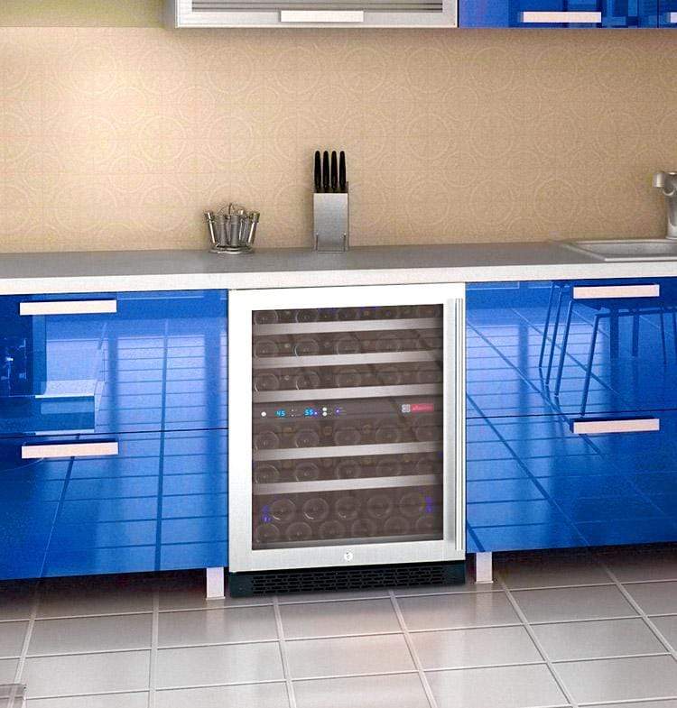 Allavino FlexCount II Tru-Vino 56 Bottle Dual Zone Stainless Steel Left Hinge Wine Fridge VSWR56-2SL20 I Luxury Appliances Direct