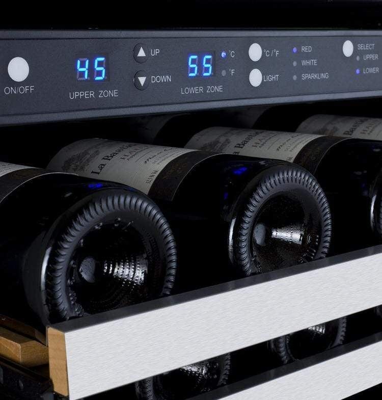 Allavino FlexCount II Tru-Vino 56 Bottle Dual Zone Stainless Steel Left Hinge Wine Fridge VSWR56-2SL20 I Luxury Appliances Direct