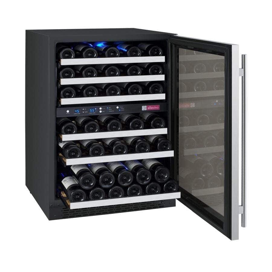 Allavino FlexCount II Tru-Vino 56 Bottle Dual Zone Stainless Steel Right Hinge Wine Fridge VSWR56-2SR20 I Luxury Appliances Direct