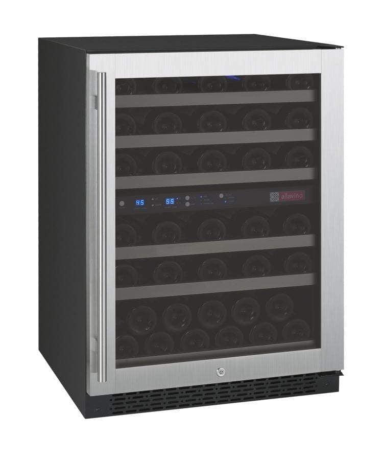 Allavino FlexCount II Tru-Vino 56 Bottle Dual Zone Stainless Steel Right Hinge Wine Fridge VSWR56-2SR20 I Luxury Appliances Direct
