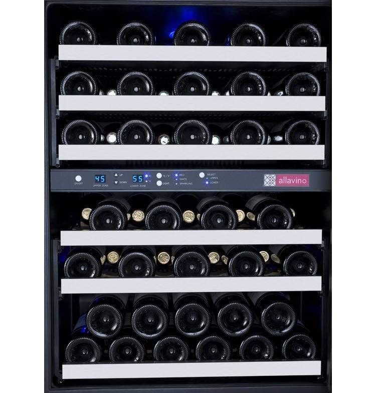 Allavino FlexCount II Tru-Vino 56 Bottle Dual Zone Stainless Steel Right Hinge Wine Fridge VSWR56-2SR20 I Luxury Appliances Direct