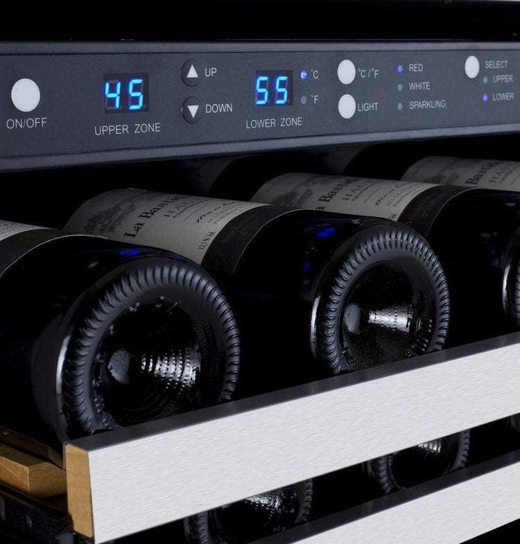 Allavino FlexCount II Tru-Vino 56 Bottle Dual Zone Stainless Steel Right Hinge Wine Fridge VSWR56-2SR20 I Luxury Appliances Direct