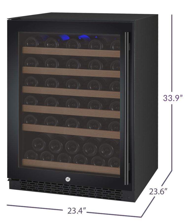 Allavino FlexCount II Tru-Vino 56 Bottle Single Zone Black Left Hinge Wine Fridge VSWR56-1BL20 I Luxury Appliances Direct