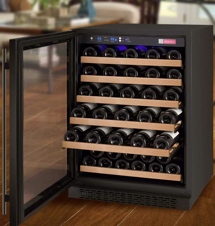 Allavino FlexCount II Tru-Vino 56 Bottle Single Zone Black Left Hinge Wine Fridge VSWR56-1BL20 I Luxury Appliances Direct