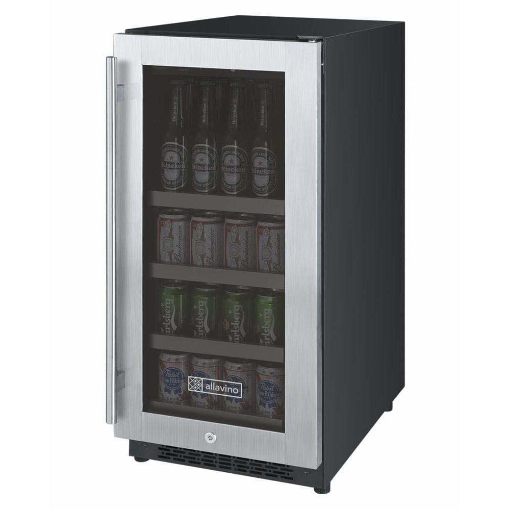 Allavino FlexCount II Tru-Vino Stainless Steel Left Hinge Beverage Fridge VSBC15-SL20 I Luxury Appliances Direct