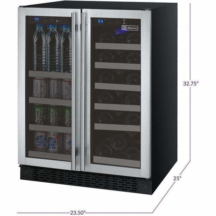 Allavino FlexCount Stainless Steel Doors Wine & Beverage Fridge VSWB-2SSFN I Luxury Appliances Direct