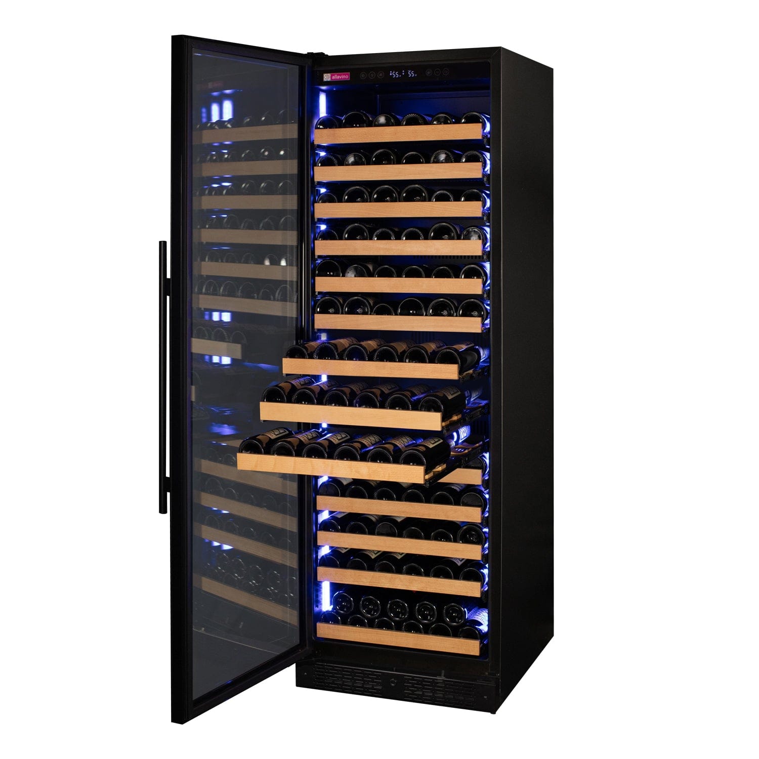 Allavino Reserva 163 Bottle Black Glass Left Hinge Wine Cooler VSW16371S-1BGL I Luxury Appliances Direct