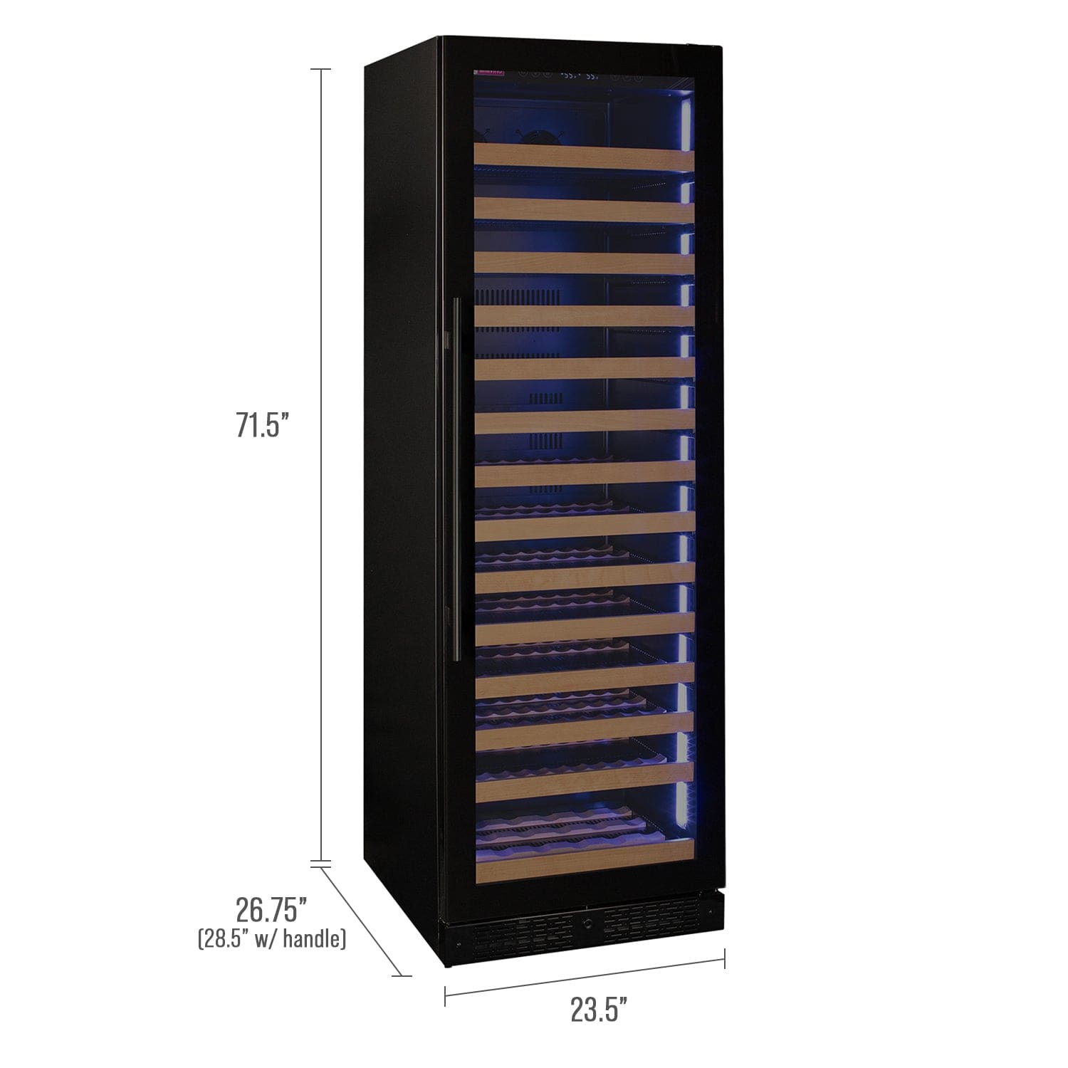 Allavino Reserva 163 Bottle Black Glass Single Zone Wine Cooler VSW16371S-1BGR I Luxury Appliances Direct