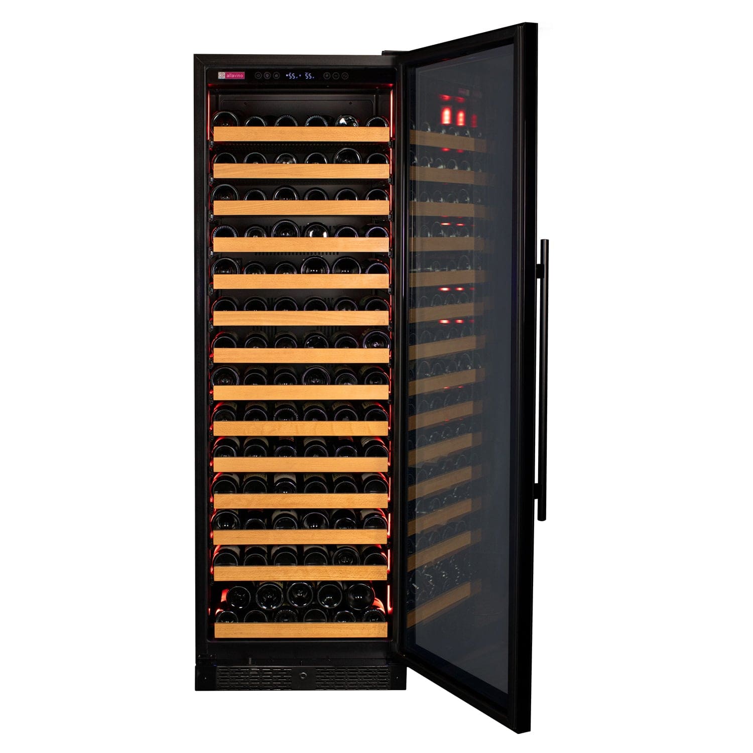 Allavino Reserva 163 Bottle Black Glass Single Zone Wine Cooler VSW16371S-1BGR I Luxury Appliances Direct