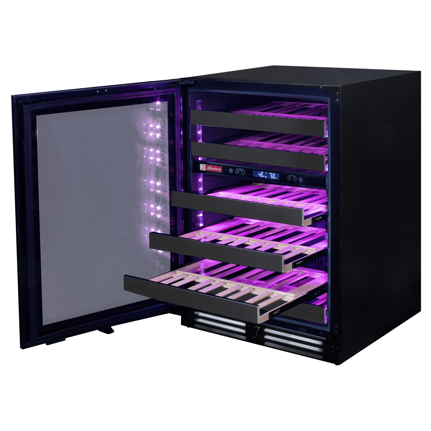 Allavino Reserva 50 Bottle Dual Zone Left Hinge Wine Refrigerator BDW5034D-2BSL I Luxury Appliances Direct