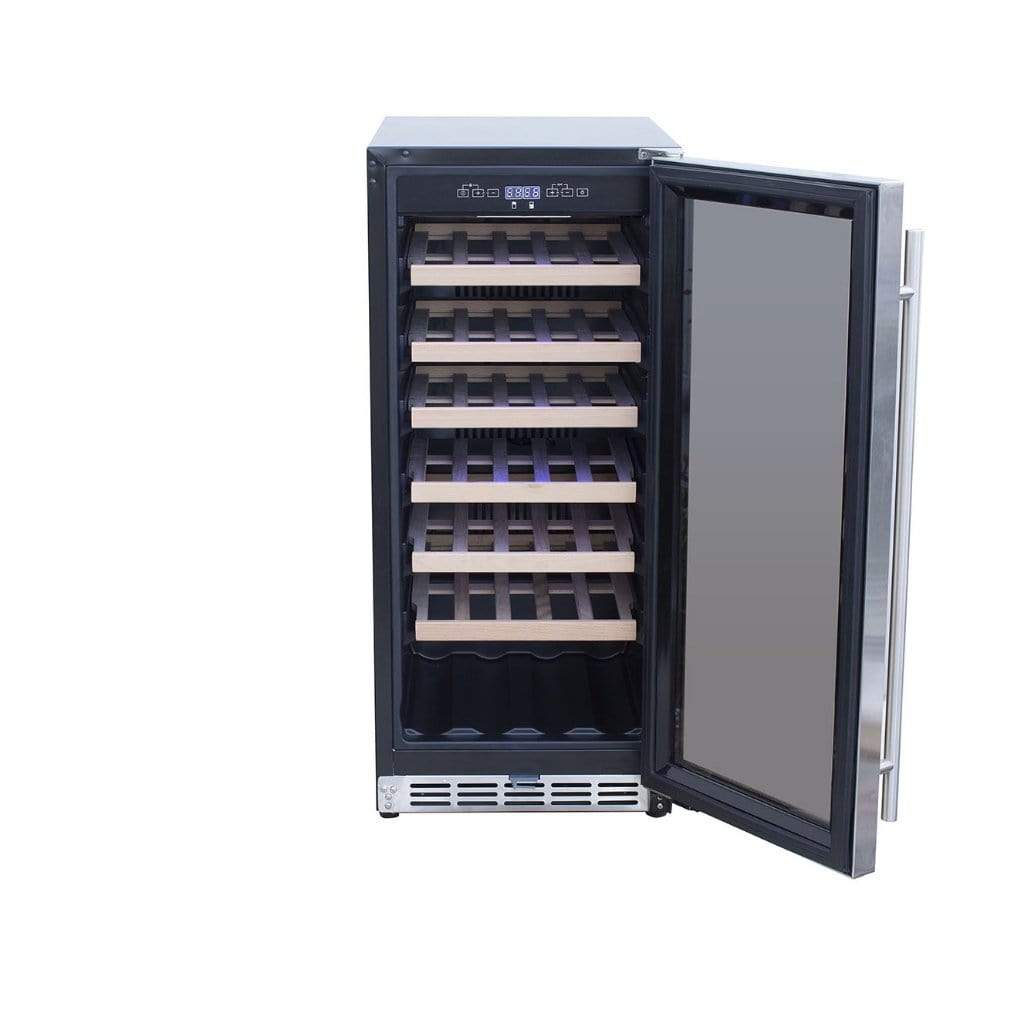 American Made Grills AMG 15" Outdoor Rated Fridge w/Glass Door SSRFR-15G I Luxury Appliances Direct
