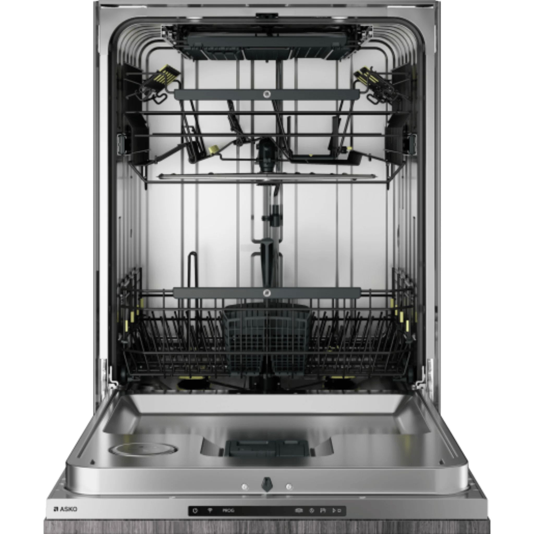 Asko Logic 24 Inch Wide 16 Place Setting Built-In Panel Ready Top Control Dishwasher with Turbo Combi Drying XXL Tub, and Auto Door Open Drying DFI565XXL I Luxury Appliances Direct