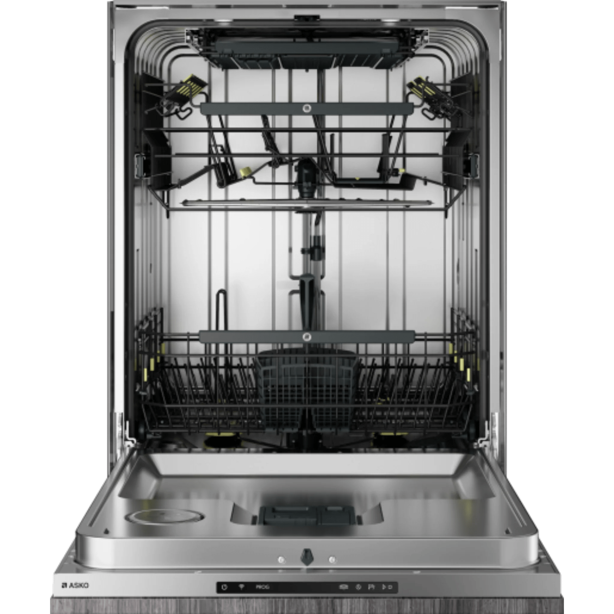 Asko Logic 24 Inch Wide 16 Place Setting Built-In Panel Ready Top Control Dishwasher with XXL Tub, Water Softener, and Auto Door Open Drying DFI565XXLSOF I Luxury Appliances Direct