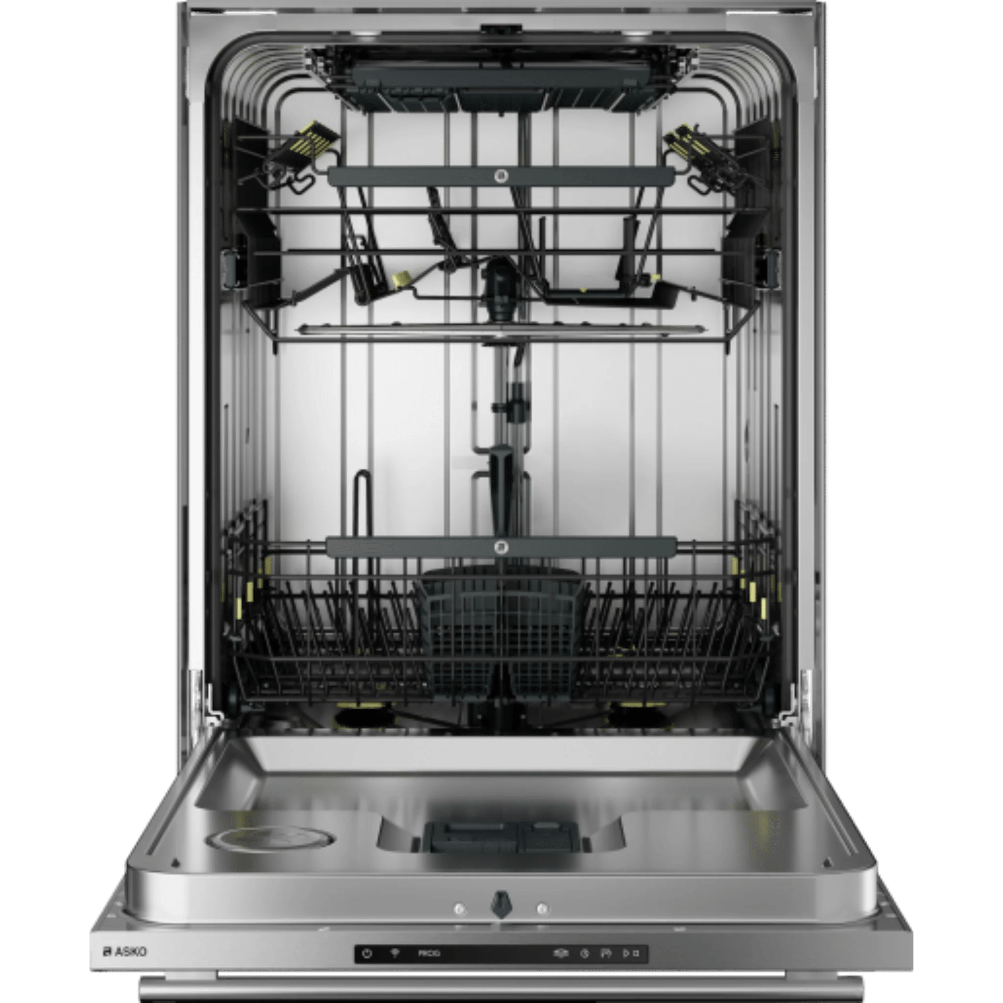 Asko Logic 24 Inch Wide 16 Place Setting Built-In Top Control Dishwasher with Tubular Handle, XXL Tub, and Auto Door Open Drying DBI565THXXLS I Luxury Appliances Direct