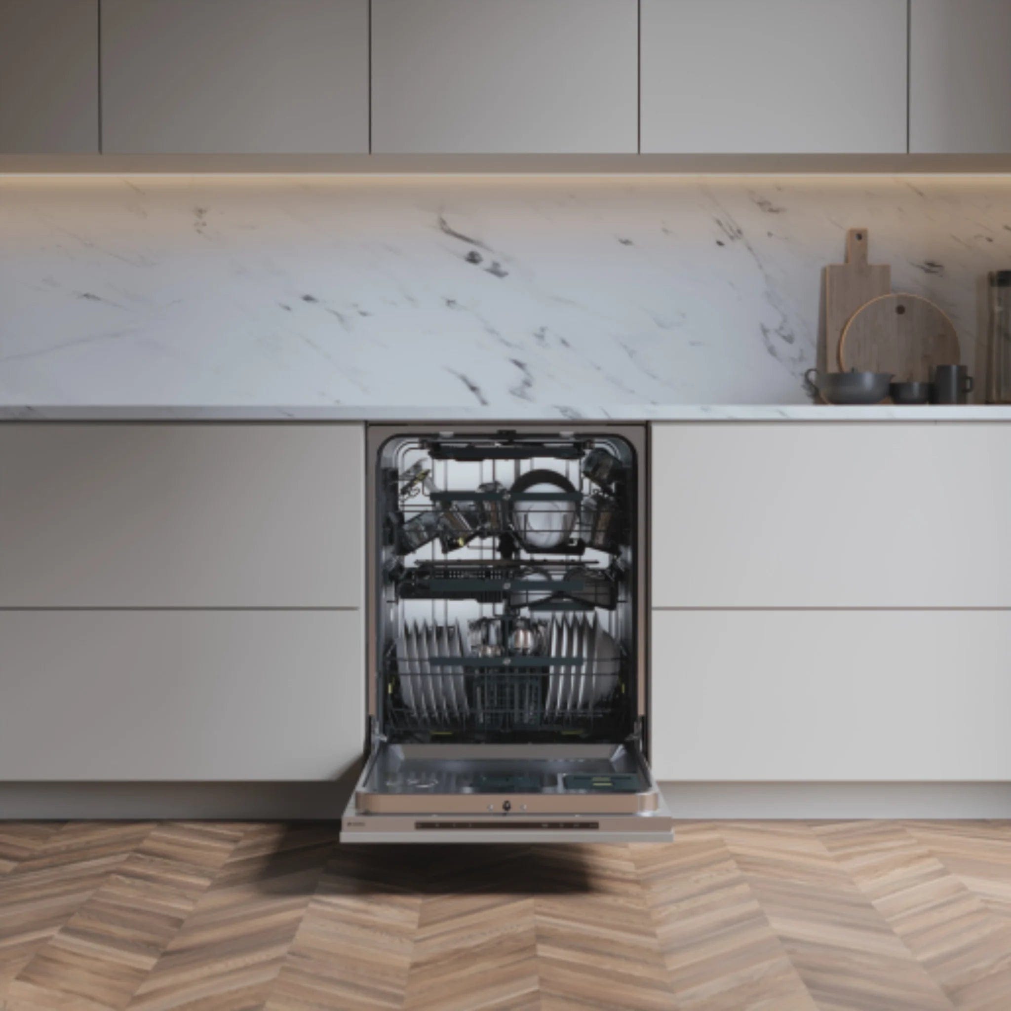 Asko Style 24 Inch Wide 18 Place Setting Built-In Panel Ready Top Control Dishwasher with XXL Tub, Water Softener, and Auto Door Open Drying DFI786XXLSOF I Luxury Appliances Direct