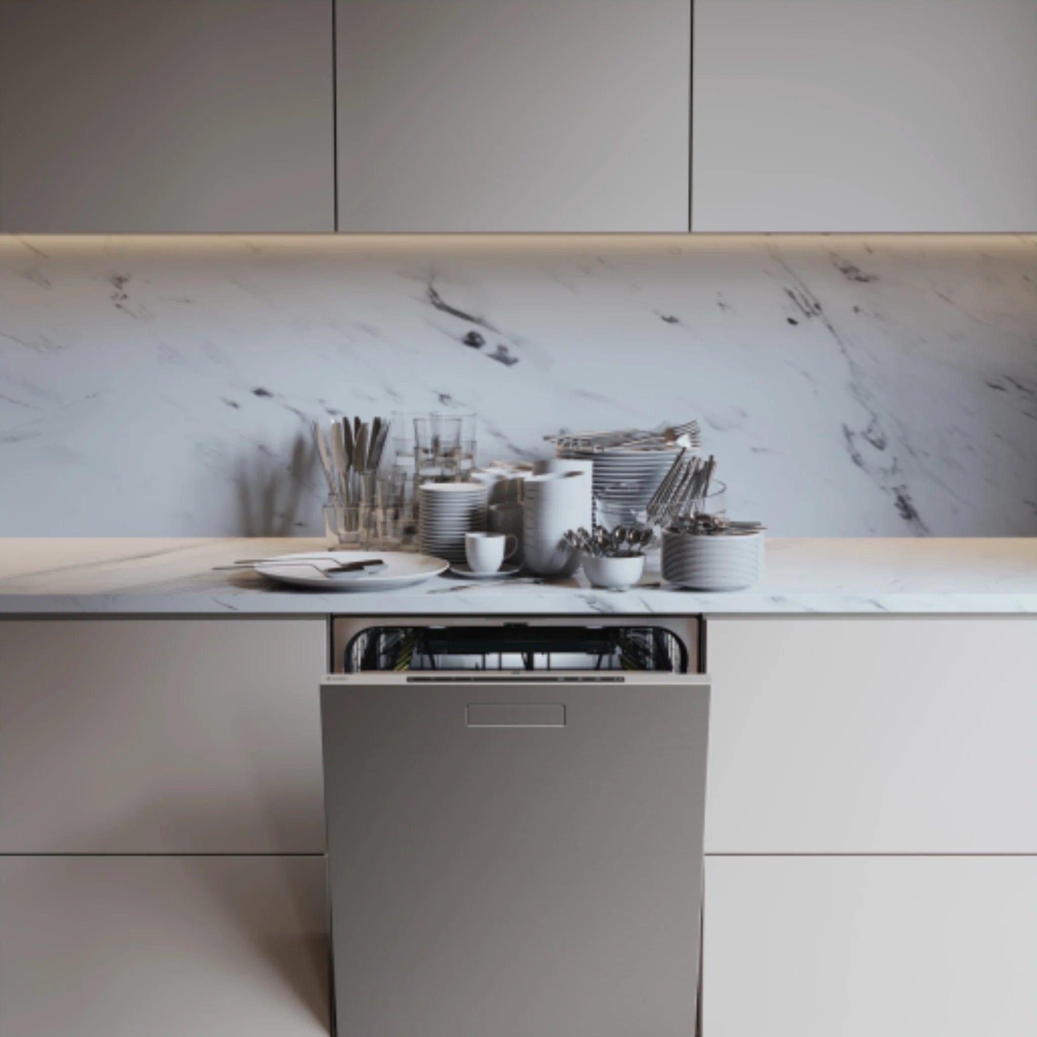 Asko Style 24 Inch Wide 18 Place Setting Built-In Top Control Dishwasher with Pocket Handle, XXL Tub, Water Softener, and Auto Door Open Drying DBI786IXXLSSOF I Luxury Appliances Direct