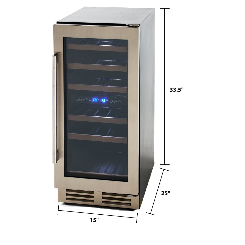 Avanti 28 Bottle DESIGNER Series Dual-Zone Wine Cooler WCF282E3SD I Luxury Appliances Direct