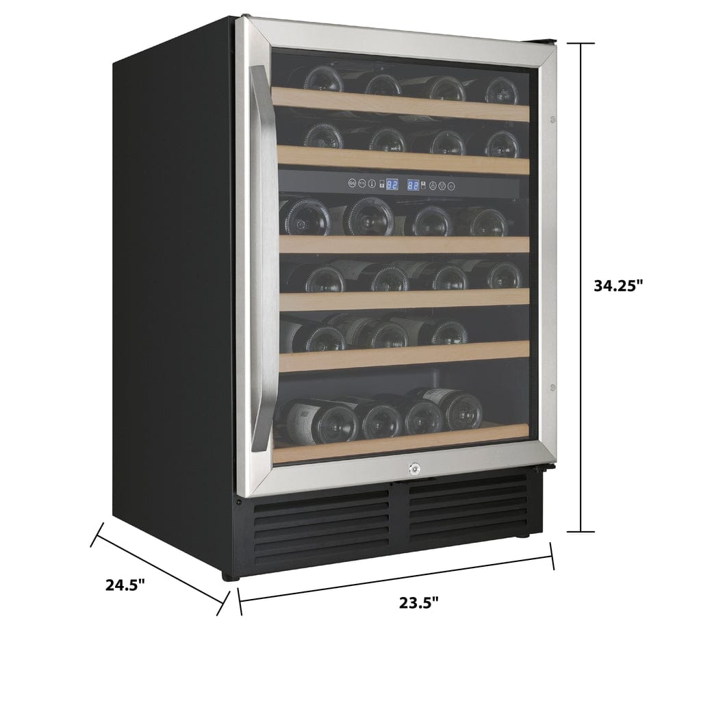Avanti 49 Bottle Capacity Dual-Zone Wine Cooler WCR496DS I Luxury Appliances Direct