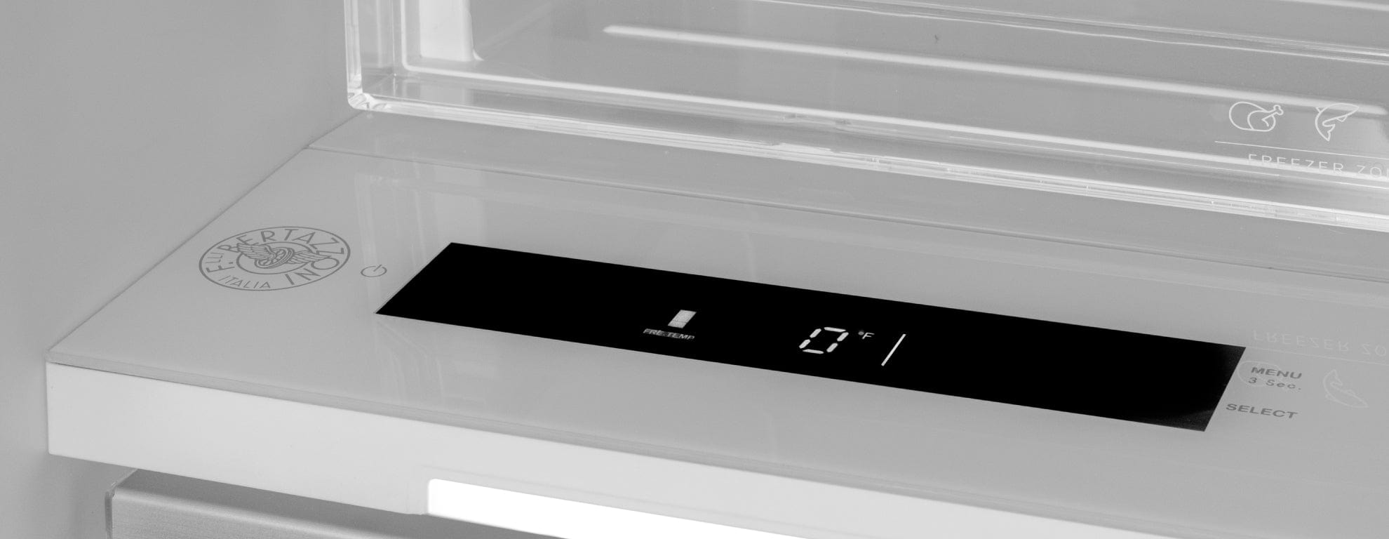 Bertazzoni 18 inch Stainless Steel Panel Built-In Freezer With Ice Maker REF18FCBIPRV I Luxury Appliances Direct