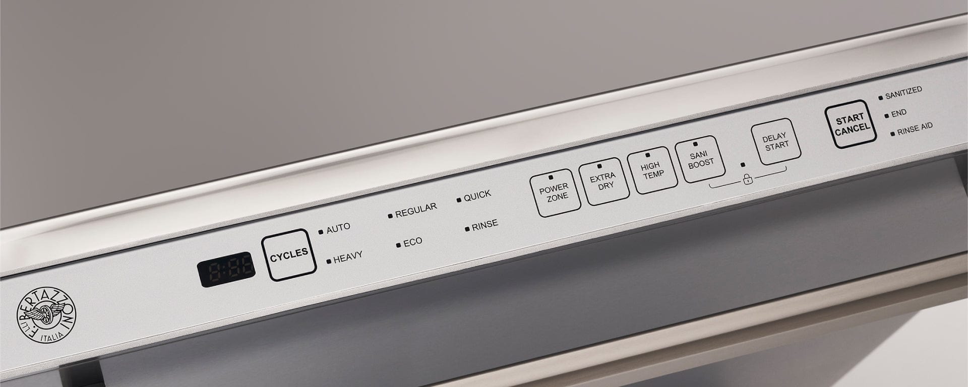 Bertazzoni 24 inch Stainless Steel Panel Installed Built-In Dishwasher DW24XT I Luxury Appliances Direct