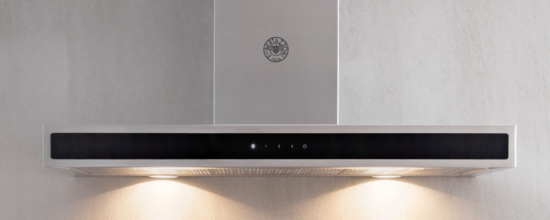 Bertazzoni 30 inch Stainless Steel Glass Front Wall Mount Hood With 600 CFM Motor KG36X I Luxury Appliances Direct
