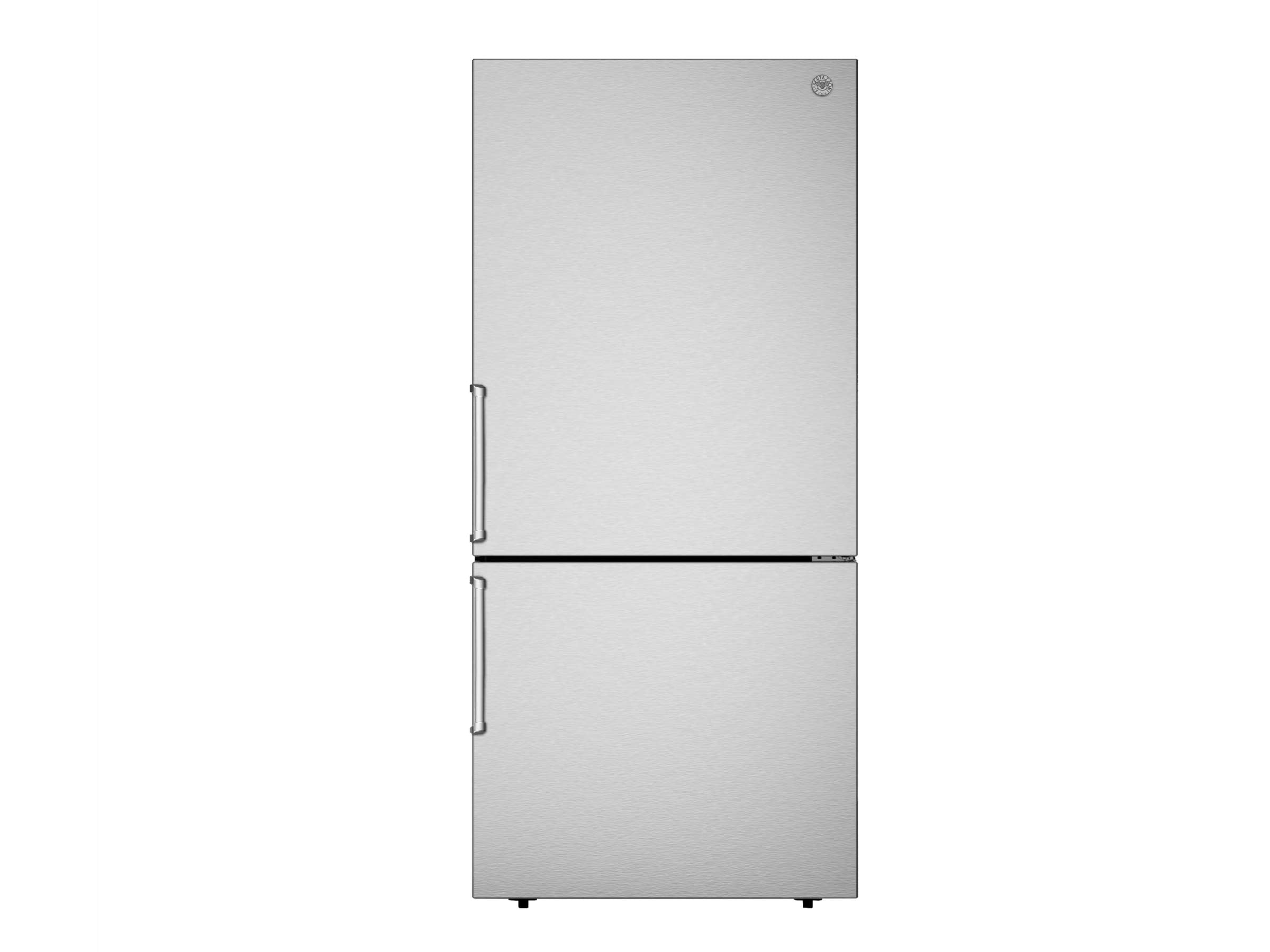 Bertazzoni 31 inch Reversible Door Stainless Steel Freestanding Refrigerator REF31BMFIX I Luxury Appliances Direct