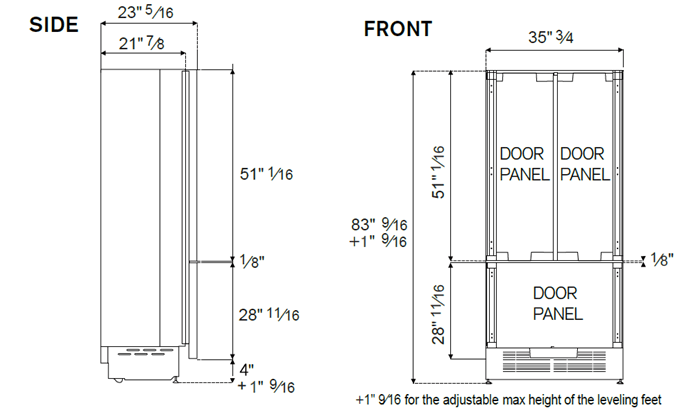 Bertazzoni 36 inch Built-In French Door Refrigerator REF36FDBZPNV I Luxury Appliances Direct